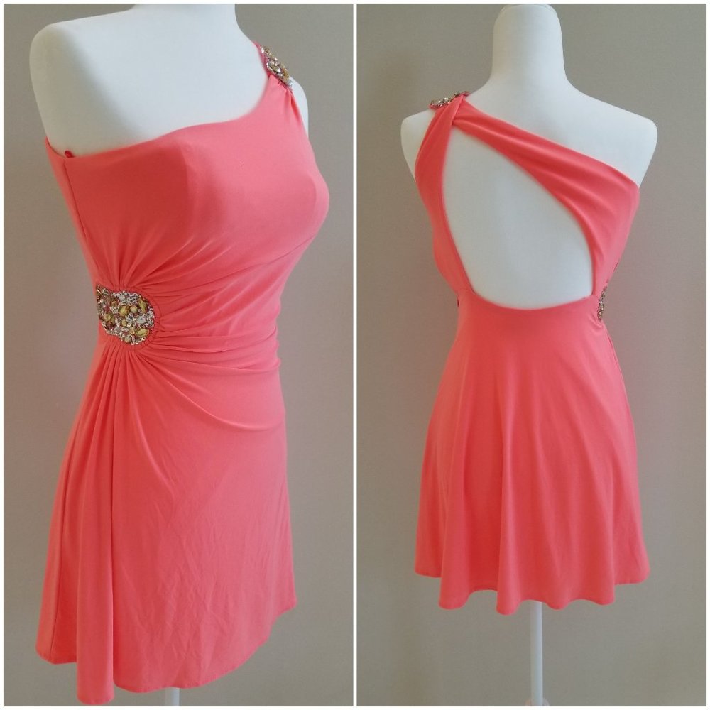 One shoulder backless prom evening dress size 1/2